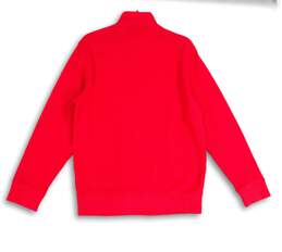 Mens Red Ribbed Mock Neck 1/4 Zip Long Sleeve Pullover Sweater Size M alternative image