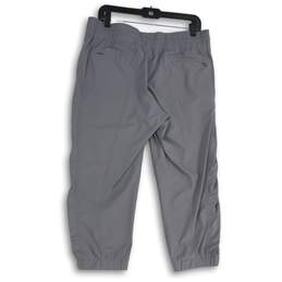 Womens Gray Flat Front Zipper Pocket Tapered Leg Pull-On Capri Pants Size 12 alternative image