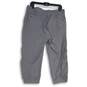 Womens Gray Flat Front Zipper Pocket Tapered Leg Pull-On Capri Pants Size 12 image number 2