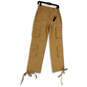 NWT Womens Khaki Flat Front Pockets Straight Leg Cargo Pants Size Medium image number 1