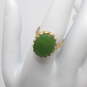 Vintage 14K Yellow Gold Oval Nephrite Ring Size 6.25 - 4.6g image number 2
