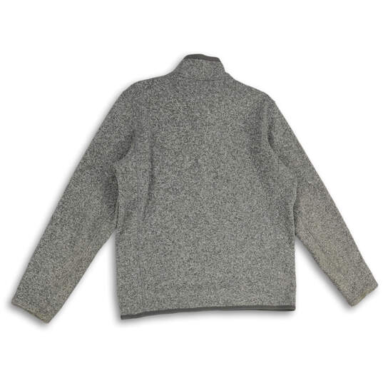 Womens Gray Heather Mock Neck Long Sleeve Half Zip Pullover Sweater Size M image number 2