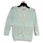 NWT Womens Green Long Sleeve Button Front Cardigan Sweater Size Small image number 1