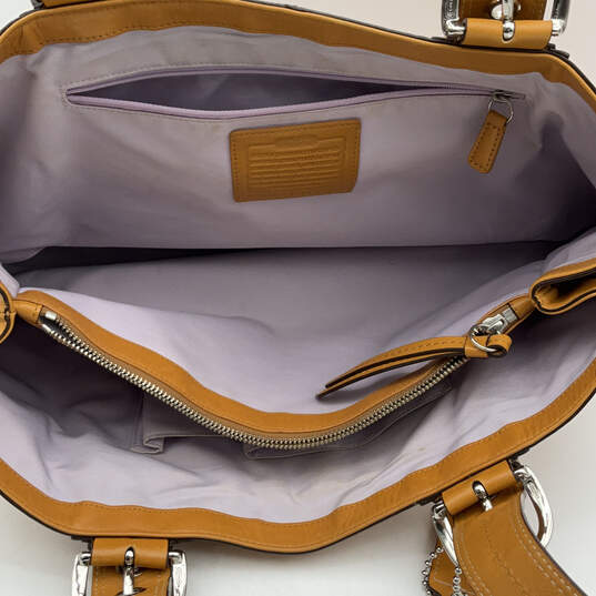 Womens Yellow Inner Pockets Bottom Stud Adjustable Strap Zip Shoulder Bag image number 3