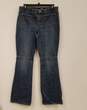 Womens Blue Denim Medium Wash Pockets Stretch Bootcut Leg Jeans Size 30X44 image number 1