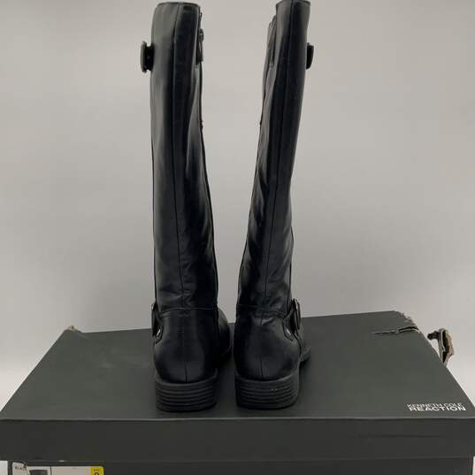 NIB Kenneth Cole Reaction Womens Black Side Zipper Tall Riding Boots Size 9 image number 4