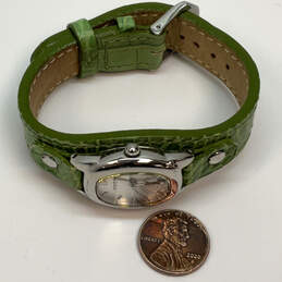 Designer Fossil ES-9934 Green Leather Strap White Dial Analog Wristwatch alternative image
