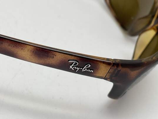 Authentic Mens RB4115 Black Full Rim Lightweight Classic Wrap Sunglasses image number 5