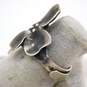 Vintage Sterling Silver Dogwood Flower Adjustable Ring & Screw Back Earrings 6.1g image number 3