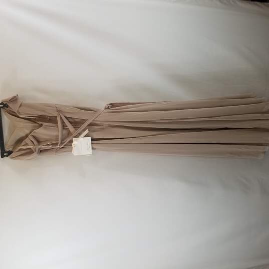 Mori Lee Women Sand Sleeveless Strapless Bridesmaid Formal Dress Maxi L 12 NWT image number 2