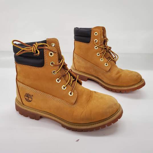 Timberland 6in Waterville Double Collar Wheat Nubuck Leather Boots Women's Size 7M image number 3