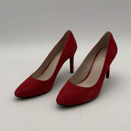 Womens Red Suede Pointed Toe Fashionable Stiletto Pump Heels Size 9 B