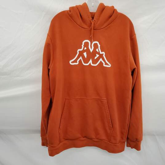 Kappa Men's Logo Zavrok Burnt Orange Pullover Hoodie Size L image number 1
