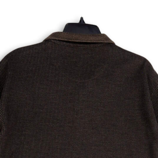 NWT Mens Brown Knitted Long Sleeve Collared Pullover Sweater Size Large image number 4