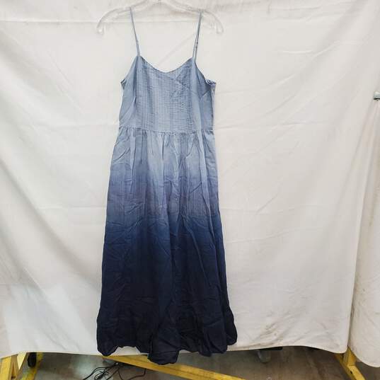 NWT Madewell WM's Dip Dye Cami Pintuck 2 Tone Blue Ruffle Dress Size 2 image number 1