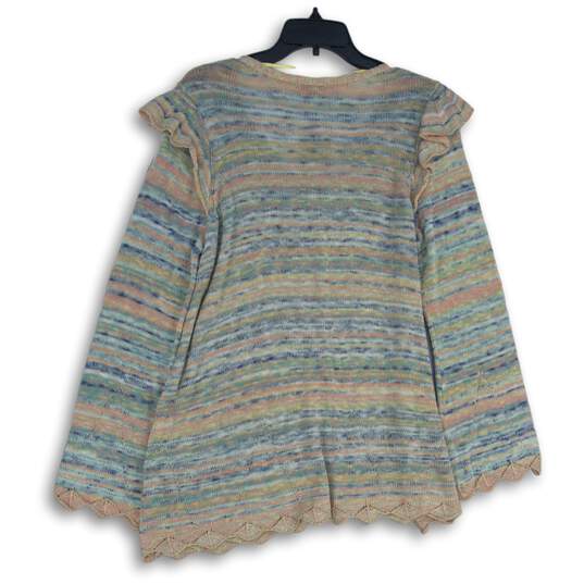 NWT Democracy Womens Multicolor Striped Knitted Cardigan Sweater Size Large image number 2