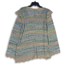 NWT Democracy Womens Multicolor Striped Knitted Cardigan Sweater Size Large alternative image