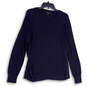 Mens Blue Crew Neck Long Sleeve Tight-Knit Pullover Sweater Size Small image number 1