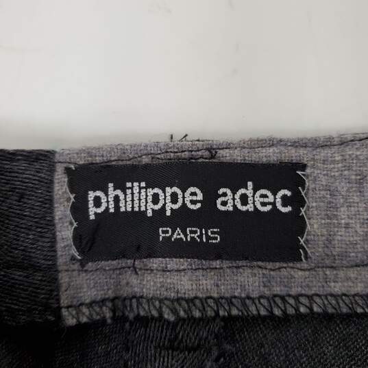Philippe Adec Paris WM's Gray Cotton Pleated Pants Size S image number 3