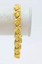 14K Gold Brushed Textured & Smooth Puffed Zig Zag Panels Linked Bracelet 15.6g image number 3
