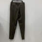 Mens Olive Green Flat Front Slash Pocket Straight Leg Dress Pants Size 36R image number 2