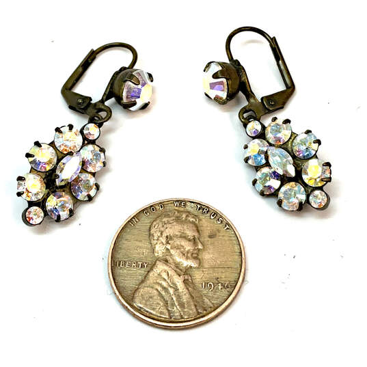 Designer Sorrelli Gold-Tone Volcano Crystals Cabochon Cluster Drop Earrings image number 3