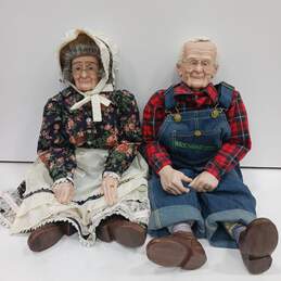 Vintage Grandma and Grandpa Porcelain Dolls