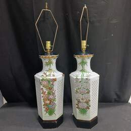 Pair of Vintage Kutani Lamps