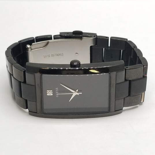 Guess Diamond Accent Black Case Men's Stainless Steel Watch image number 6
