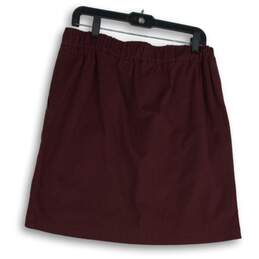 Loft Womens Burgundy Elastic Drawstring Waist Flat Front Mini Skirt Size Medium alternative image