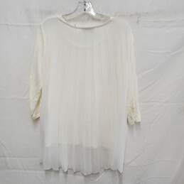 Sandro Paris WM's 100% Linen & Polyester Ivory Sheer Blouse Top Size 3 alternative image