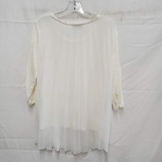 Sandro Paris WM's 100% Linen & Polyester Ivory Sheer Blouse Top Size 3 image number 2