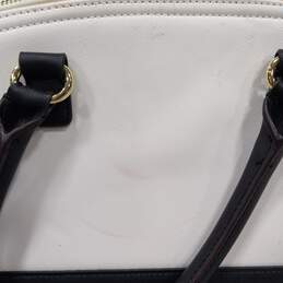 Anne Klein White & Black Color Block Shoulder Handbag