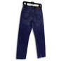 Womens Blue Medium Wash Denim Pockets Raw Hem Skinny Leg Jeans Size 26 image number 2
