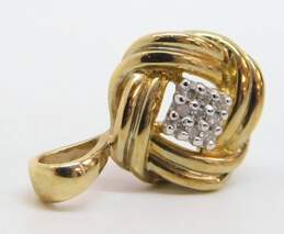 Elegant 10k Yellow Gold Diamond Accent Love Knot Pendant 1.8g