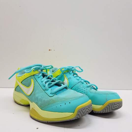 Nike Women's Air Cage Court Tennis Shoes Turquoise/Volt Size 7 image number 3