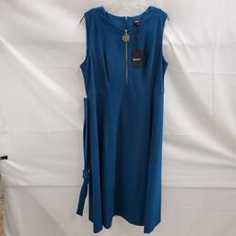 DKNY Teal Sleeveless Tie Waist Dress NWT Size 16