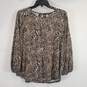 Adrianna Papell Women Brown Leopard Top M image number 1