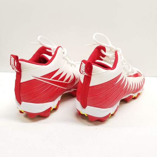 Nike Alpha Menace Pro Mid Cleats White Red 9.5 image number 4