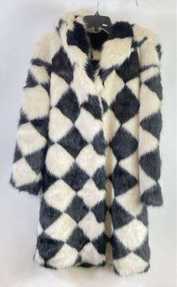 Azalea Wing Women Black Printed Faux Fur Coat L/XL