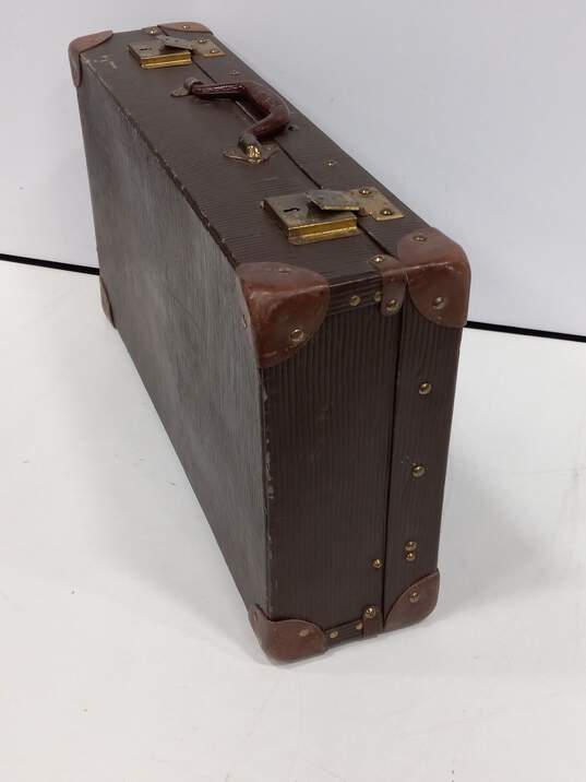 Vintage Brown Travel Briefcase image number 3