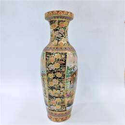 24in Ceramic Chinese Folk Art Style Enamel Vase Home Decor alternative image