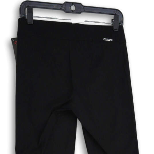 NWT Womens Black Elastic Waist Pull-On Straight Cut Dress Pants Size 6 image number 4