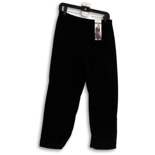 NWT Womens Black Trip Ready Knits Flat Front Straight Leg Ankle Pants Sz S image number 2