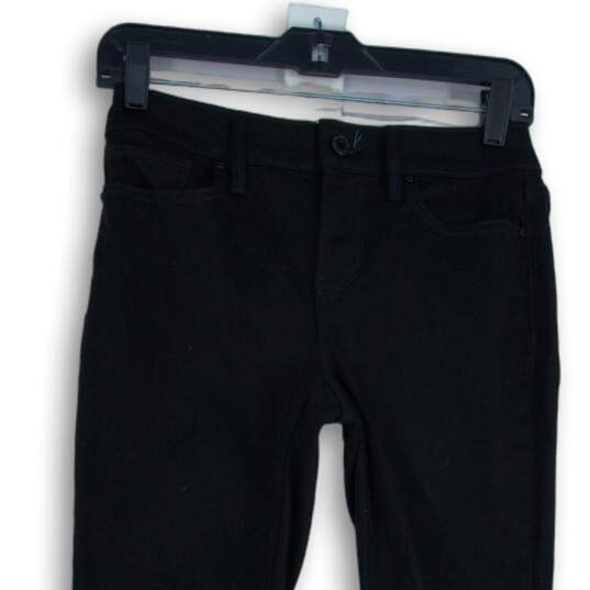NWT White House Black Market Womens Black Denim Mid-Rise Skinny Leg Jeans Sz 2P image number 3