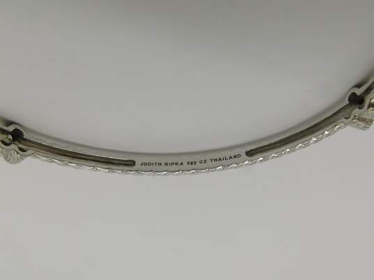 Judith Ripka Sterling Silver CZ Cable Bangle Bracelet 14.5g image number 5