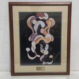 Friends 2000 Print of Abstract Shapes by Joey Dott Signed Contemporary Framed