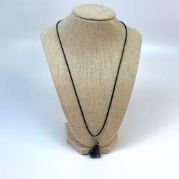 Designer Swarovski Black Cord Crystal SCS Elephant Pendant Necklace