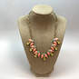 Designer J. Crew Gold-Tone Link Chain Crystal Cut Stone Statement Necklace image number 1