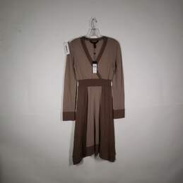 NWT Womens V-Neck Long Sleeve Pullover Maxi Dress Size Medium